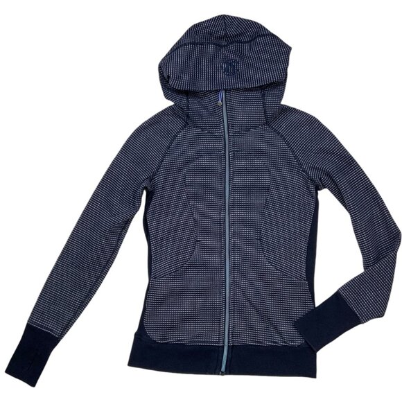 Lululemon Scuba Hoodie Sweatshirt 4 Double Dot Naval Blue Lullaby Thumb Holes - Picture 12 of 12